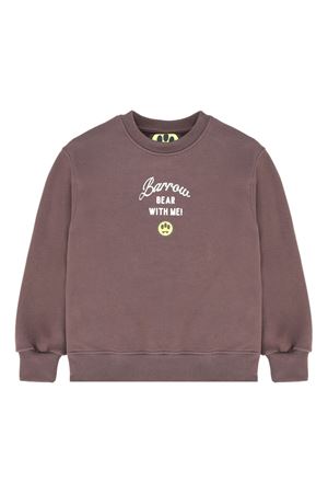 felpa in cotone marrone BARROW KIDS | F5BKJGSW132308